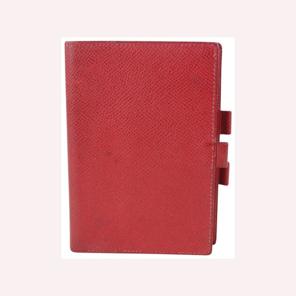Hermès Small Red Epsom Leather Agenda 1020h36